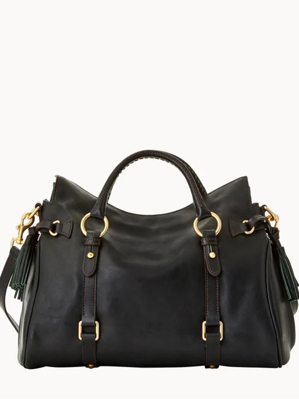 Dooney & Bourke Large Florentine Satchel- black black - Picture 2 of 5
